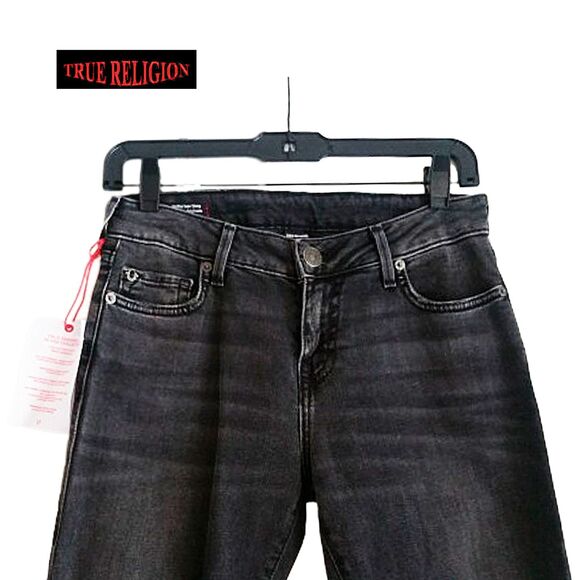 TRUE RELIGION NEW Goth HALLE Raw Step Hem Mid-Rise Super Skinny Jean 27 - Picture 2 of 12
